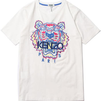 Белая футболка с яркой вышивкой Kenzo 15934