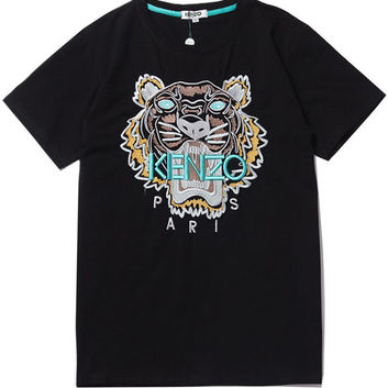 Черная свободная футболка с тигром Kenzo 15938