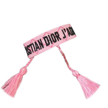 Розовый браслет дружбы Christian Dior из мулине 7555-1