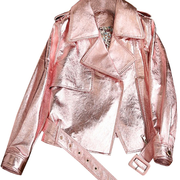 Кожаная женская куртка «Розовое золото» 15034-1