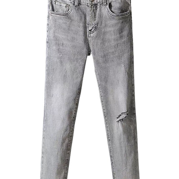 Светло-серые джинсы с рисунком Versace 20022