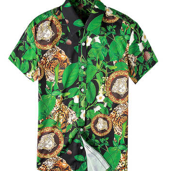 Модная мужская рубашка с короткими рукавами Versace 9851-1