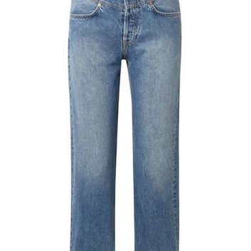 Прямые джинсы с кокеткой спереди 15996