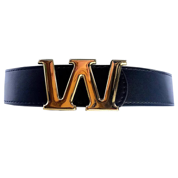 Черный ремень с большой пряжкой Wang 15998