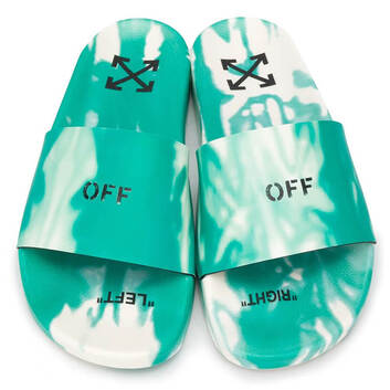 Яркие шлепанцы с принтами OFF-WHITE 20204