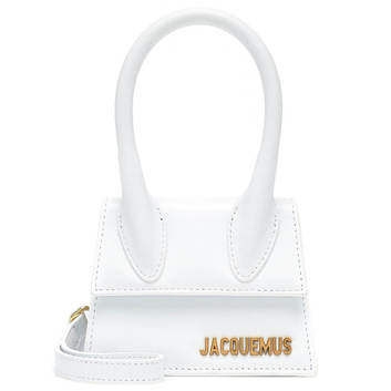 Кожаная белая микро-сумка с ручкой Jacquemus 9935-1