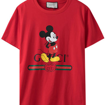 Женская красная футболка с Микки Маусом 9488-2
