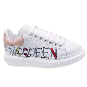 Белые женские кожаные кроссовки Alexander McQueen 9004-1