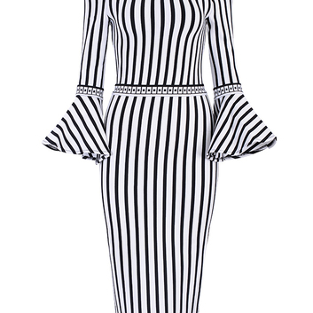 Полосатое платье Herve Leger 16016