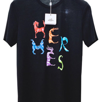 Хлопковая футболка с декором Hermes 20229