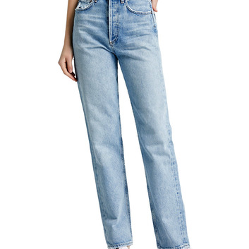 Классические голубые джинсы с высокой талией 20314