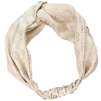 Широкая повязка на голову молочного цвета 20026-2