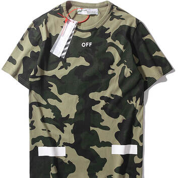 Мужская футболка милитари с декором OFF-WHITE 20214-1