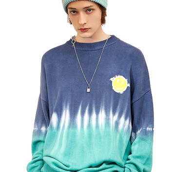 Двухцветный свитер тай-дай с рисунком 20334-1