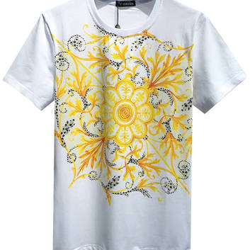 Мужская прямая футболка с узорами Versace 20395