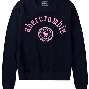 Темно-синяя толстовка с розовым логотипом Abercrombie Fitch 15044-1