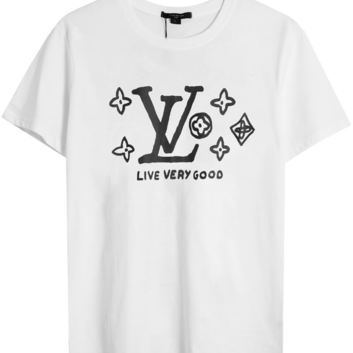 Женская футболка с нарисованным логотипом Louis Vuitton 20432