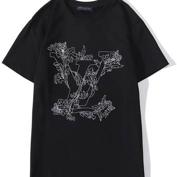 Свободная футболка унисекс с красивым принтом Louis Vuitton 20459