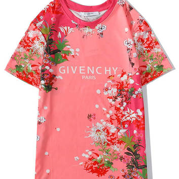 Розовая футболка с цветами Givenchy 20472