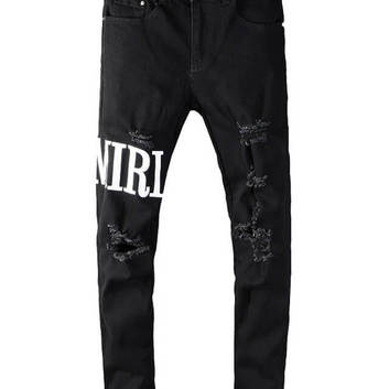 Черные джинсы с модным декором Amiri 20495