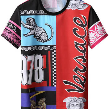 Футболка Versace с ярким принтом 7647-1