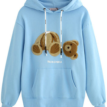 Худи женское голубого цвета Palm Angels 8568-1