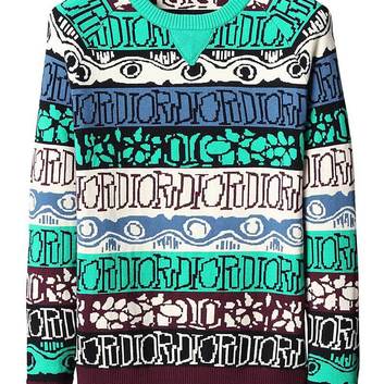 Яркий полосатый свитер Dior 20573
