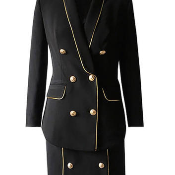 Черный костюм (пиджак и юбка) Balmain 14764-1
