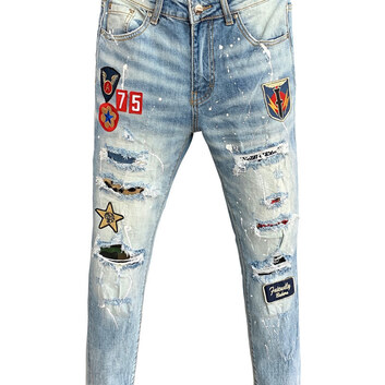 Джинсы с дырами и нашивками Amiri 20672