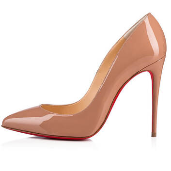 Лаковые бежевые туфли лодочки Christian Louboutin 20528-1