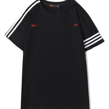 Черная футболка с красными нашивками Y-3 18096-1