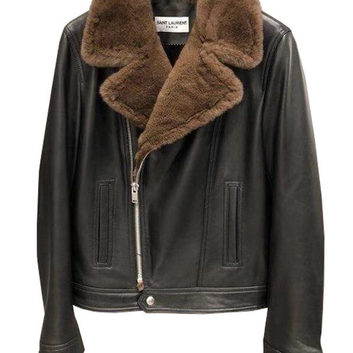 Теплая куртка с норковым мехом YSL 20733