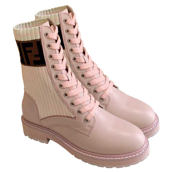 Розовые ботинки с принтом Fendi 20776