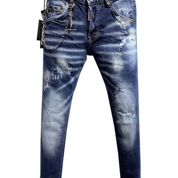 Мужские джинсы скинни с цепочкой Dsquared2 9688-1