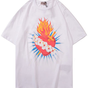 Белая футболка с рисунком и надписью Palm Angels 20567-1