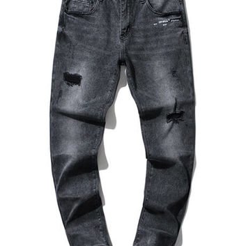 Прямые джинсы темно-серого цвета Off-White 25040