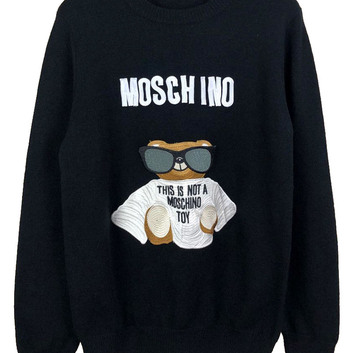 Свитер с вышитым медвежонком Moschino 25111