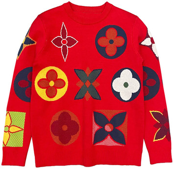 Красный свитер с принтом Louis Vuitton 25126