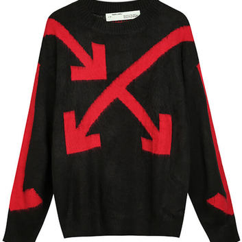 Черный свитер с красными стрелками OFF-WHITE 25132
