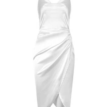 Белое платье на бретелях 16110