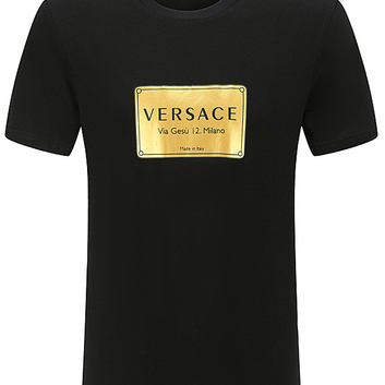 Футболка с золотистым декором Versace 25156