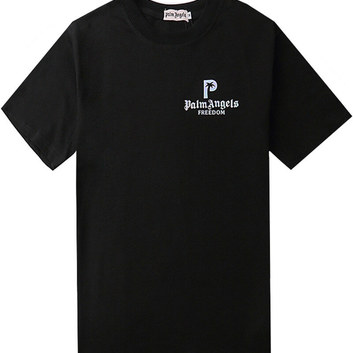 Черная футболка с интересным принтом сзади Palm Angels 20195-1