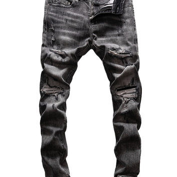 Темно-серые джинсы с дырами Amiri 25362