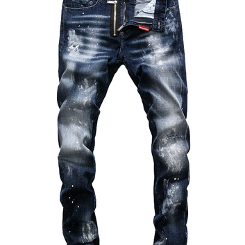 Синие джинсы с потертостями Dsquared2 25364