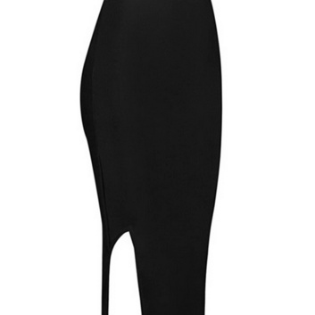 Черная юбка с разрезом ​Herve Leger 14772-1