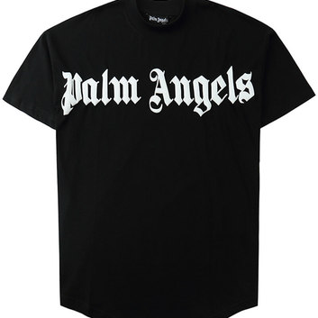 Брендовая черная мужская футболка Palm Angels 18024-2
