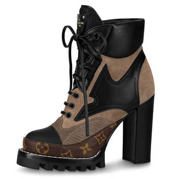 Оригинальные коричневые ботинки на каблуке Louis Vuitton 20782-1