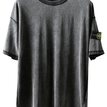 Мужская темно-серая футболка Stone Island 8079-1