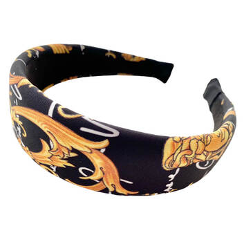 Текстильный обруч для волос с золотистыми узорами Versace 16199-1
