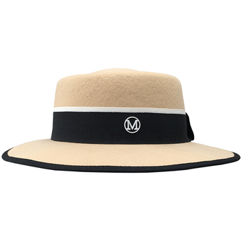 Женская фетровая шляпа бежевого цвета 16255